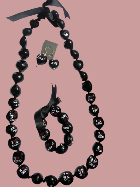 I LOVE CEBU Black Kukui Set