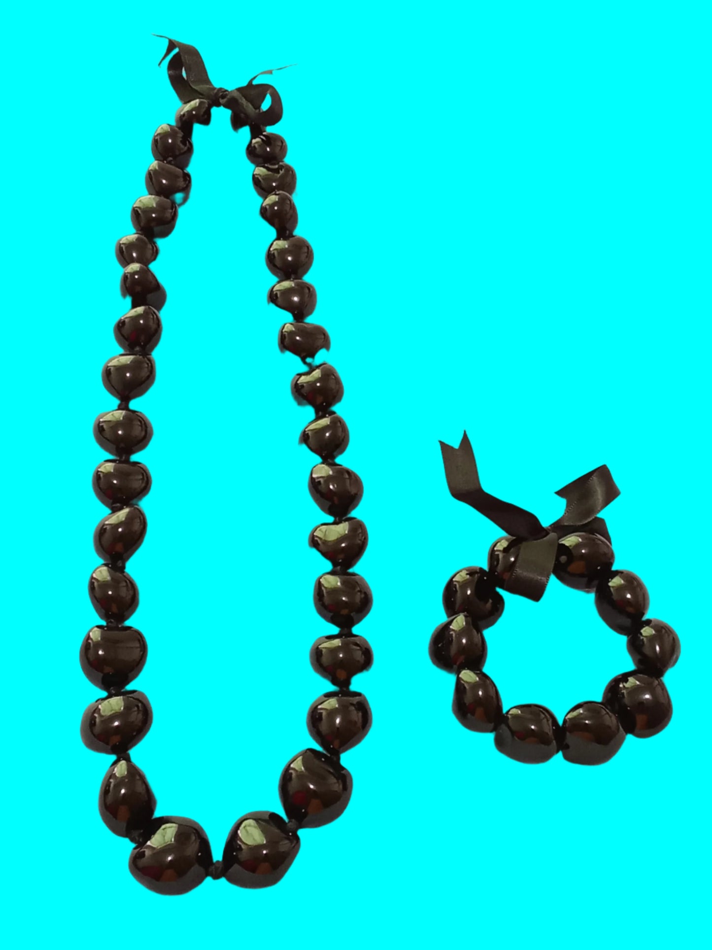 Black Kukui Lei Set