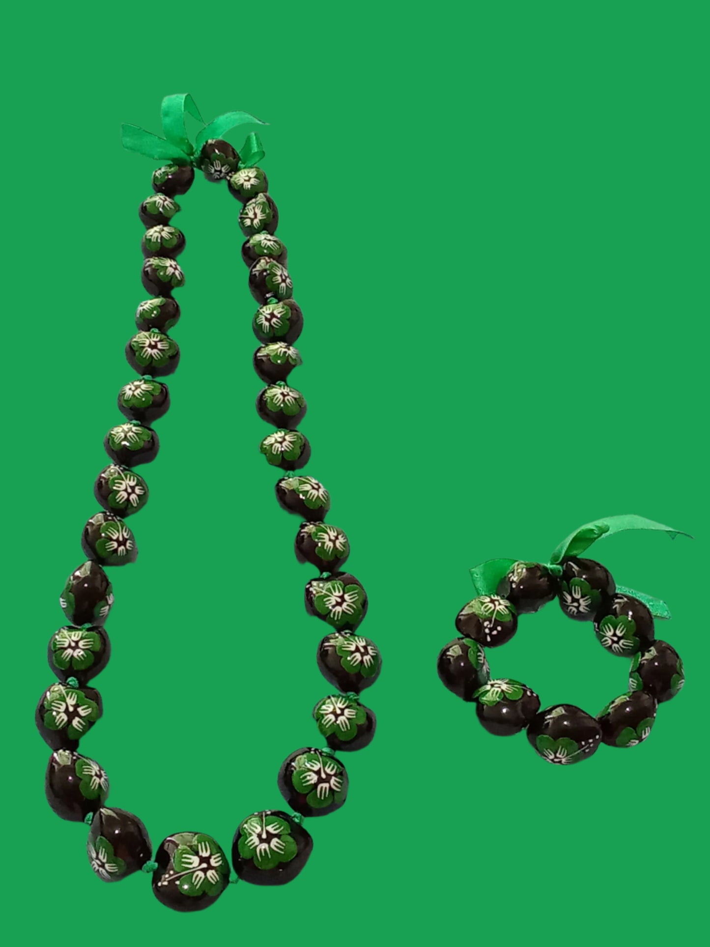 Painted Kukui Nuts (Green) Set
