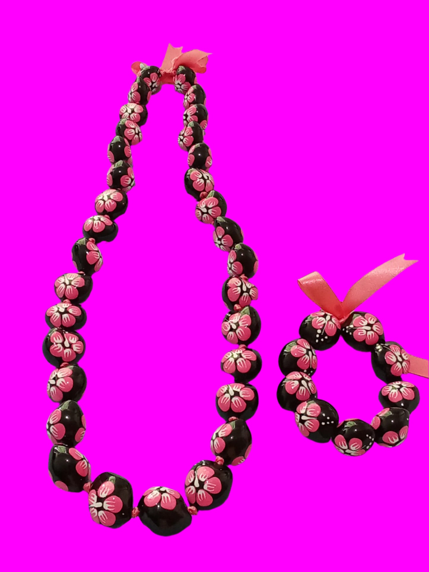 Painted Kukui Nuts (Pink) Set